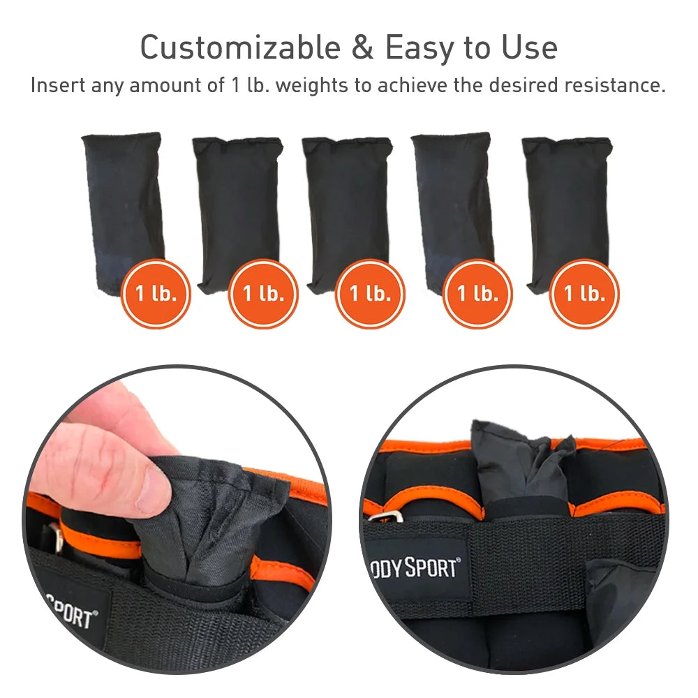 Adjustable Ankle Weights — 2×1.5 lb to 2×5 lb Options
