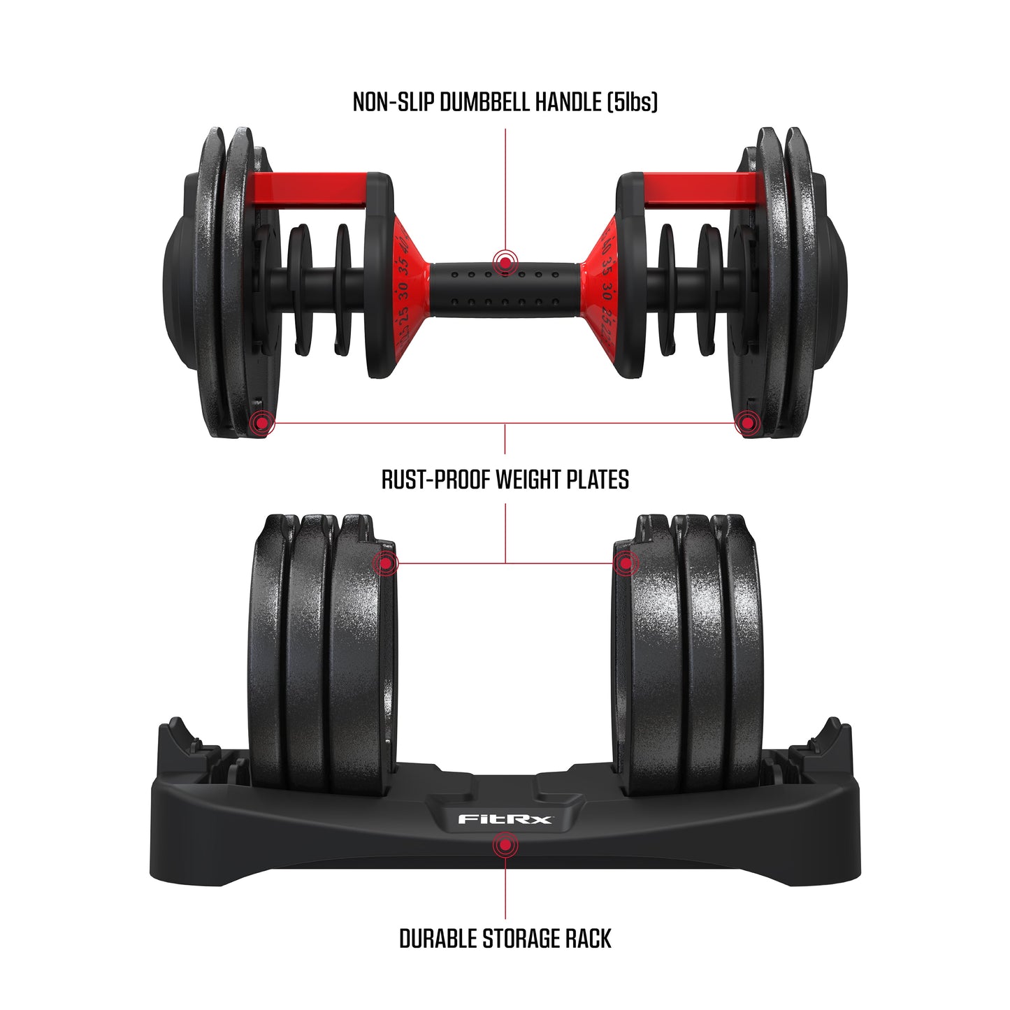 Smartbell XL, 90Lb Adjustable Dumbbell Set with Quick-Select Weights for Home Gym