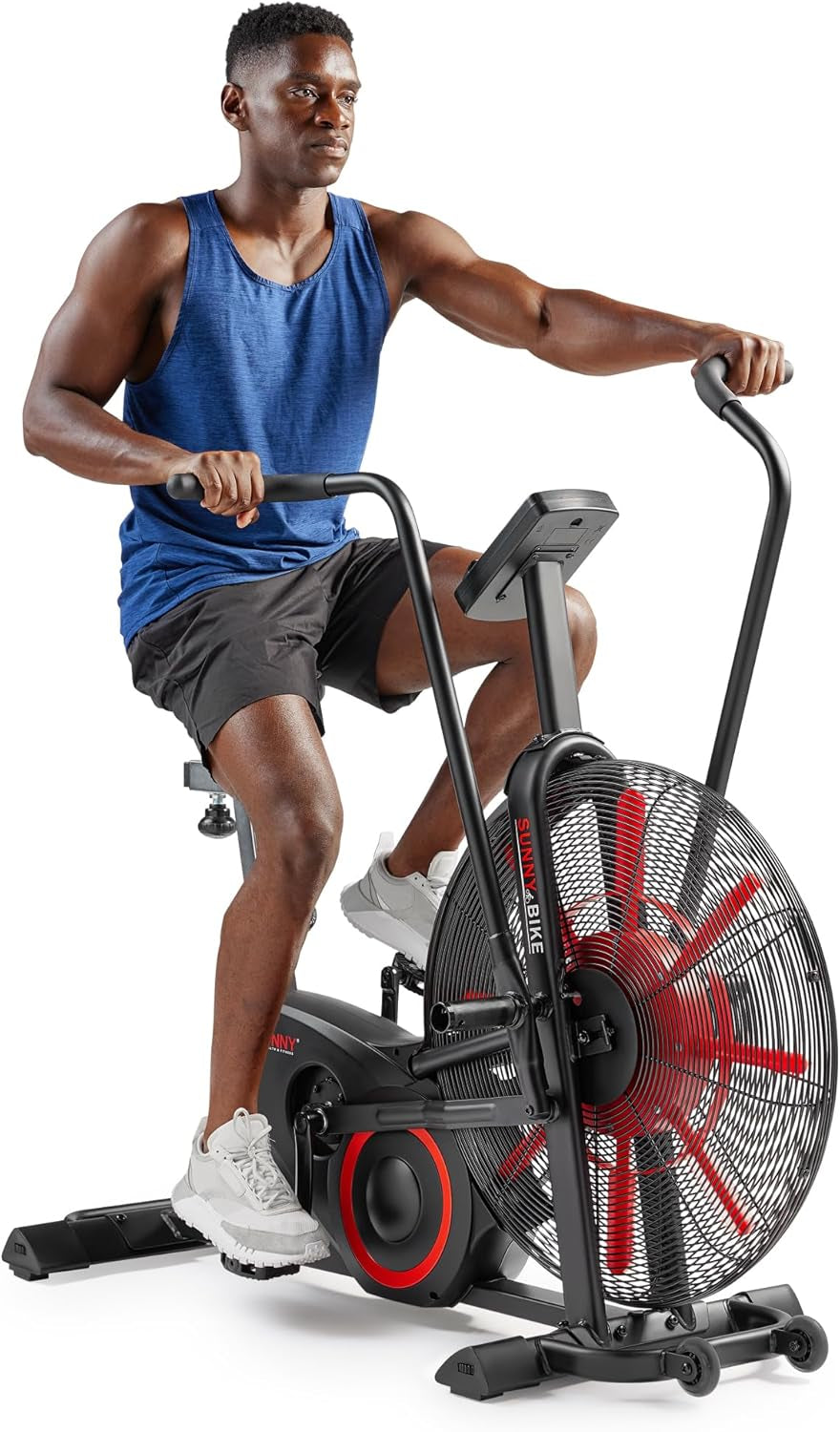 Premium Smart Cross-Training Fan Bike, Air Resistance Cardio Machine W/330Lb Capacity for Intensive Home Workout, Customizable Monitor W/Free Sunnyfit App Connection-Sf-B223018