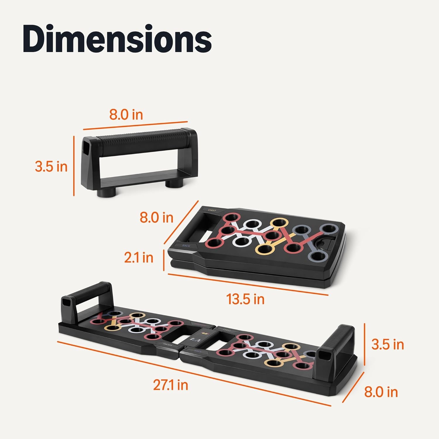Push up Board, Black, 24-In-1 – Multi-Position Training System for Upper Body Strength & Muscle Building – Portable Home Gym Equipment