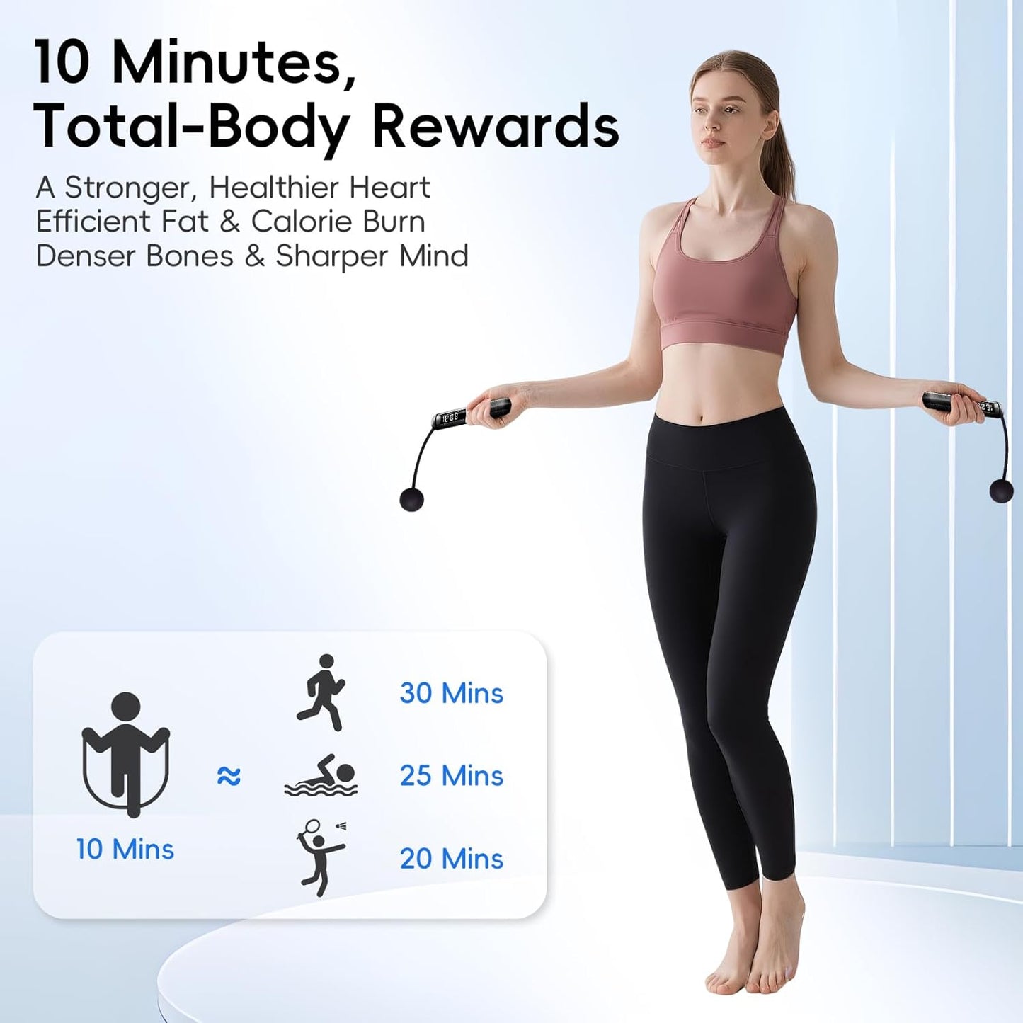 Cordless Gravity Jump Rope, Smart Jump Rope with Counter for Gym, Fat Burning & Calorie Burn, APP Data Analysis, Home Workout Equipment for Women ＆ Men