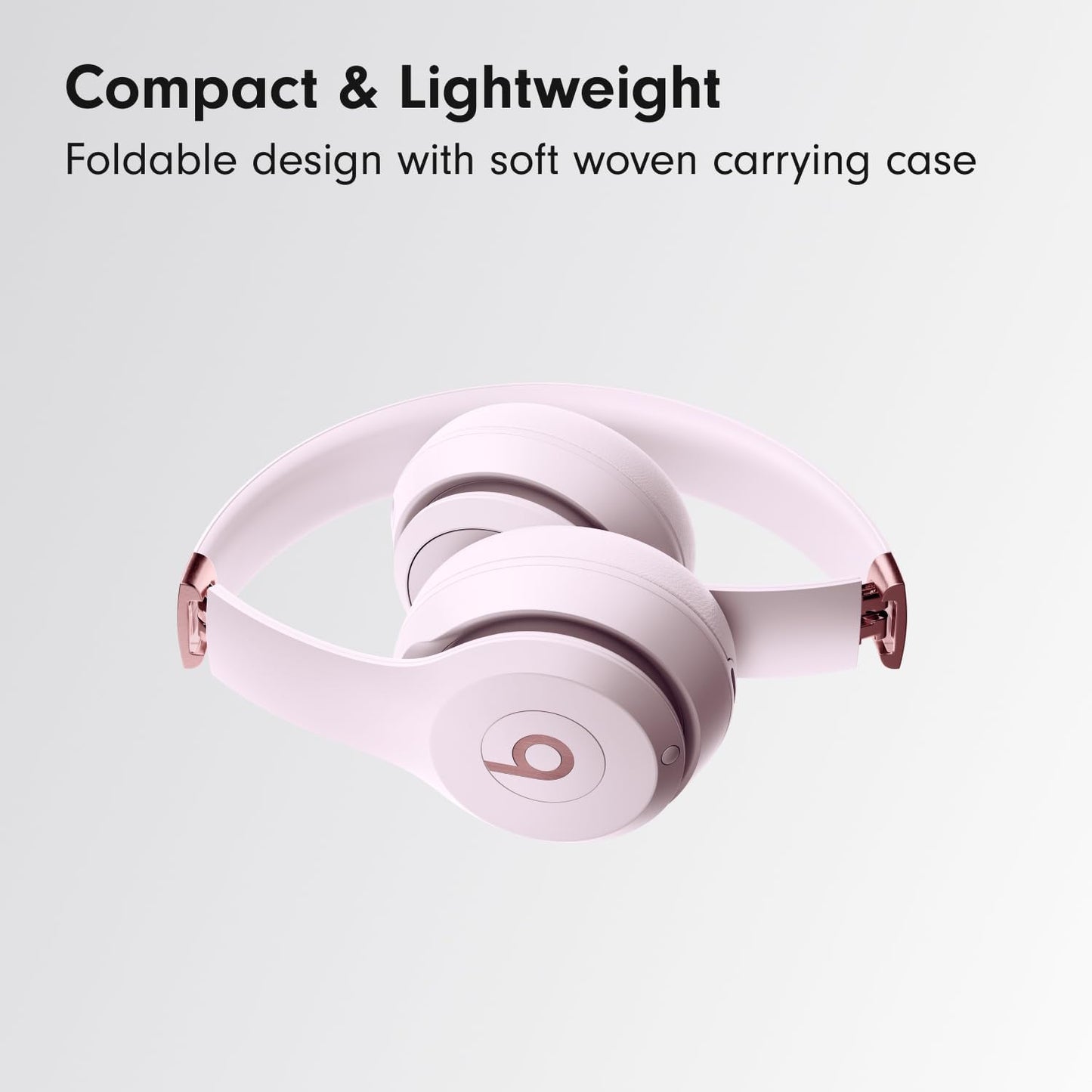 Solo 4 Wireless On-Ear Bluetooth Headphones - Up to 50 Hours Battery Life, Ultra-Lightweight Comfort, Enhanced Sound Quality, Compatible with Apple and Android - Cloud Pink