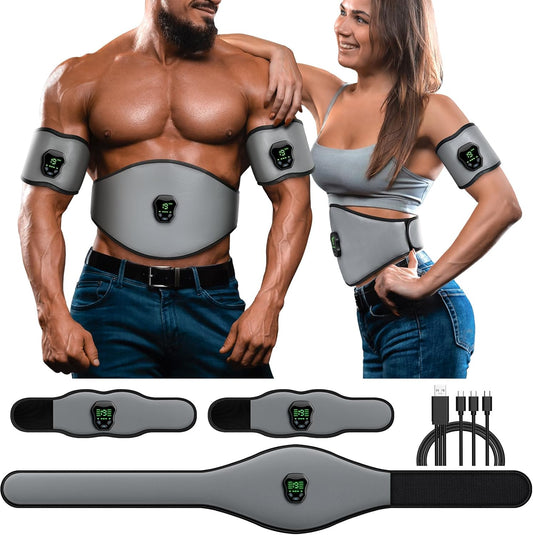 Fitness Belt, Powered Muscle Stimulator for Home Use, for Muscle Conditioning Grey