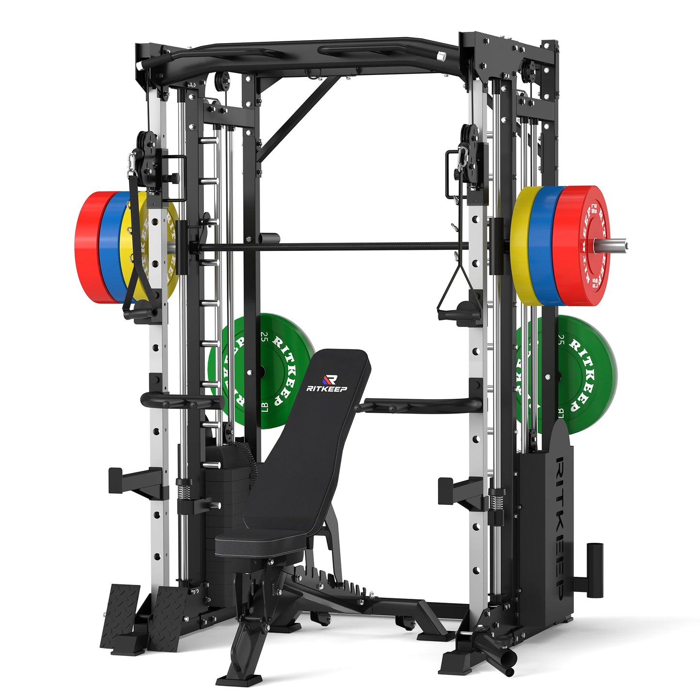 PMAX 5600 Smith Exercise Machine Trainer Pro Complete Home Gym Package