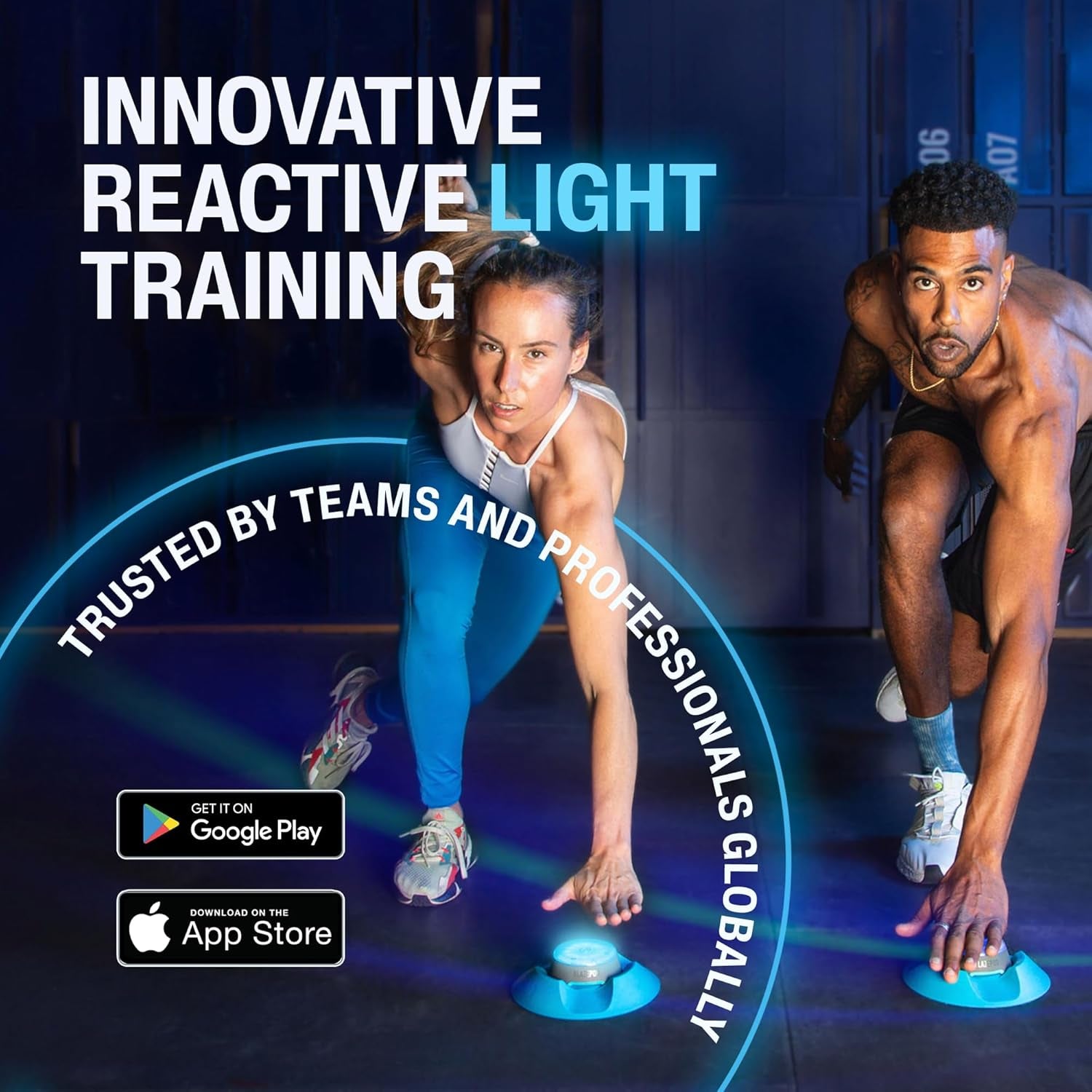 Reaction Training Smart Pods for Speed, Agility & Cognitive Drills - Starter Bundle - App Access Included (4 Pods + 4 X Pod Bases, Functional Adaptors, Suction Cups, Straps)