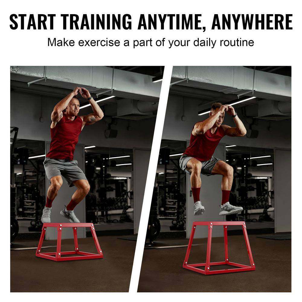 Plyometric Jump Box, 18 In. Plyo Box, Steel Plyometric Platform and Jumping Agility Box, Anti-Slip Fitness Exercise Box