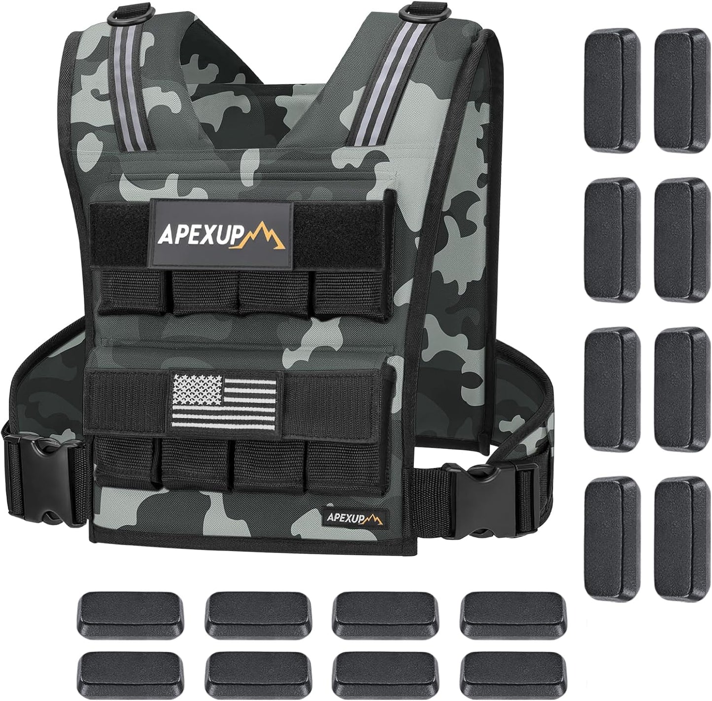 Adjustable Weighted Vest Men 20Lbs/30Lbs/40Lbs Weights with Reflective Stripe, Weight Vest Woman Workout Vest for Strength Training Running Walking