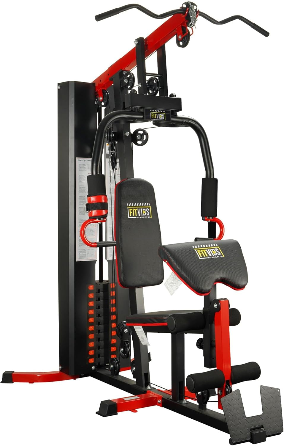 Home Gym Equipment, Multifunctional Full Body Workout Weight Machine Station with Weight Stack, All in One Exercise Equipment with Pulley System & Seated Rowing for Home Gym Strength Training