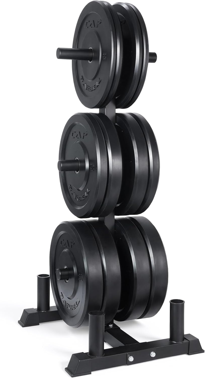 CAP 2-Inch Olympic Bumper Plate Weight Set | 100-370 Lbs | Multiple Colors | Storage Rack Optional