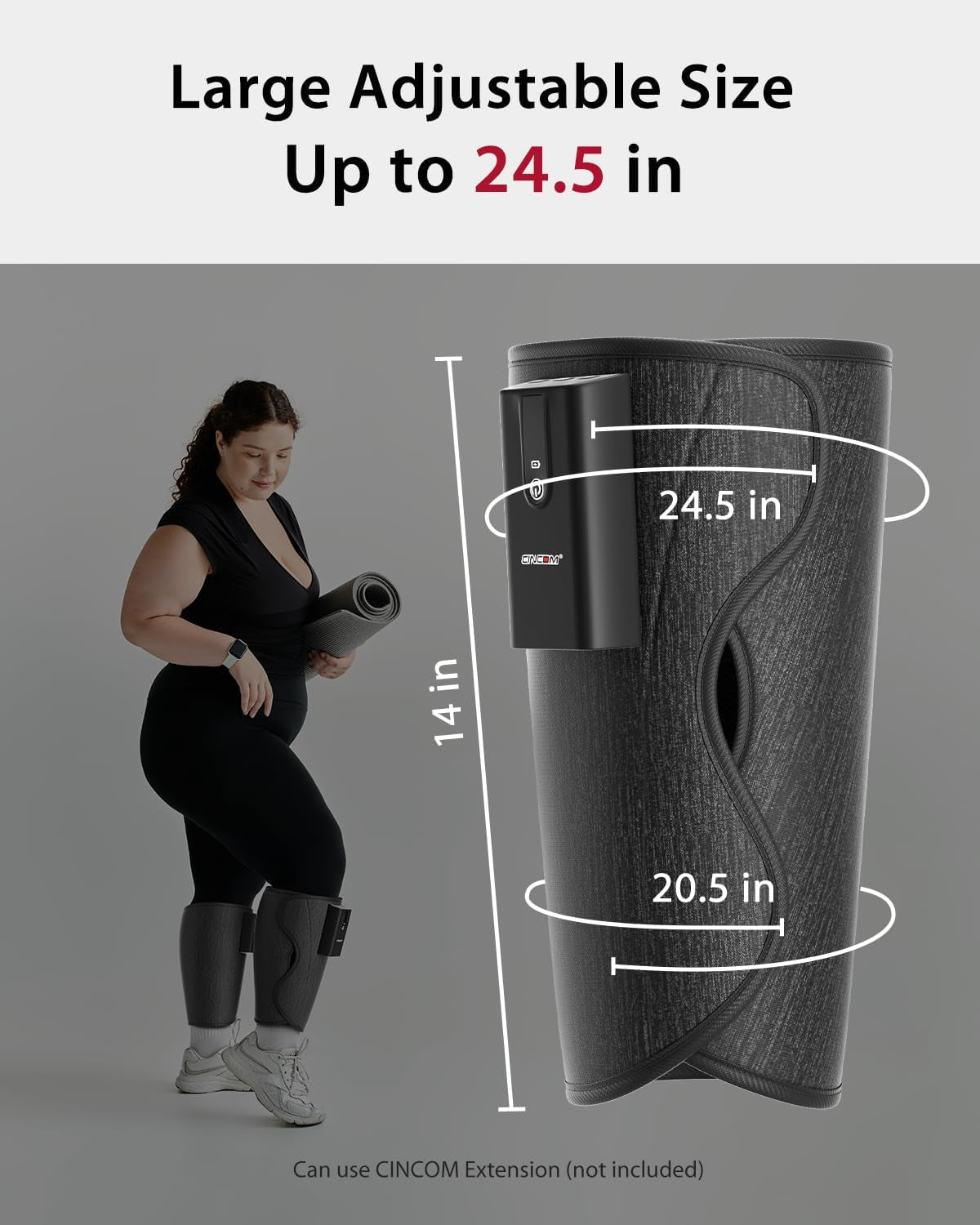 Leg Massager with Heat and Air Compression, Cordless Calf Massager for Circulation and Pain Relief, Rechargeable Leg Compression Massager for Edema Leg Relief