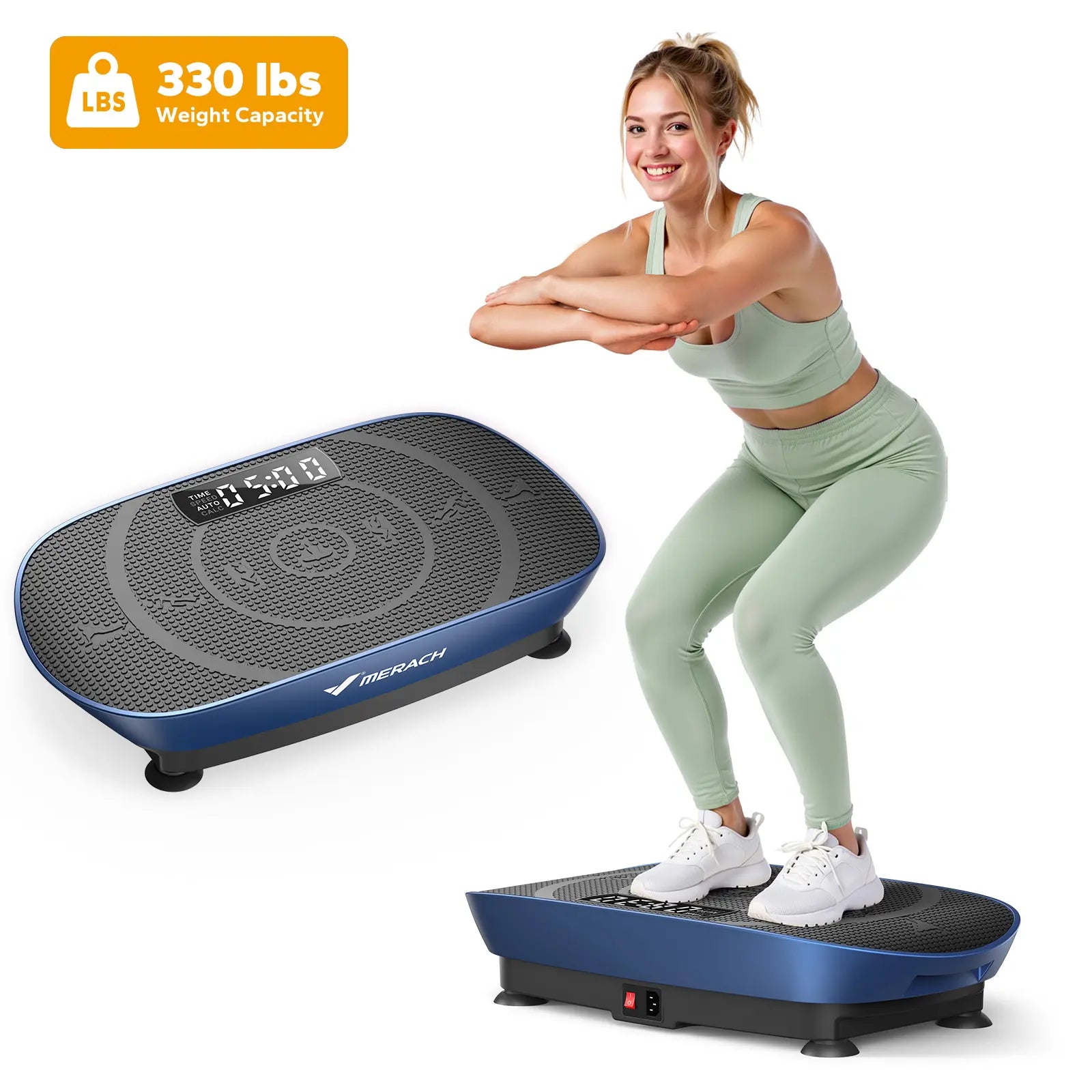Merach Slim Vibration Plate Exercise Machine with Lymphatic Drainage Feature Compact Design Fitness Home Gym Equipment Whole Body Workout Vibrations
