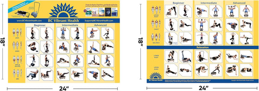 Full Body Vibration Poster Whole Body Vibration Plate Exercise Chart Workout Poster for Vibration Plate Exercise Machine 36"X24"