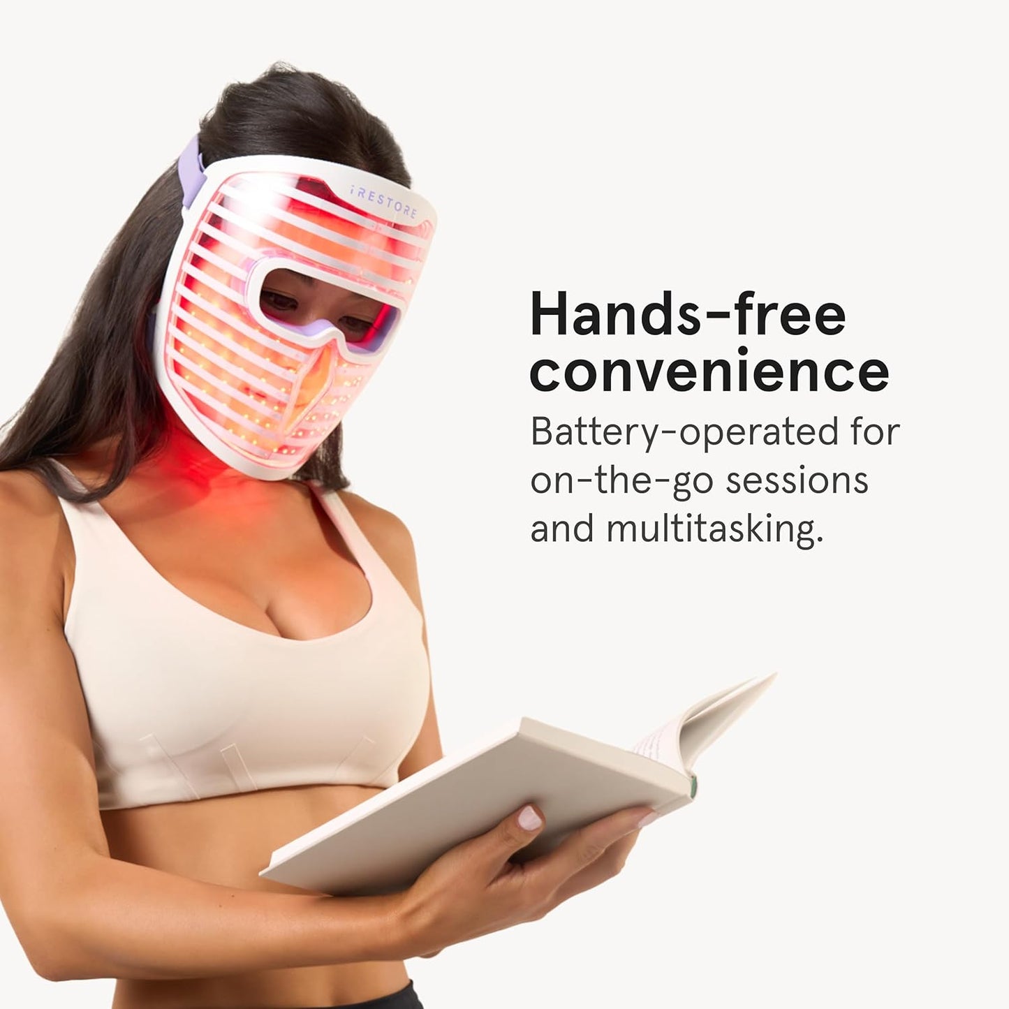 iRestore LED Face Mask – 360‑LED Red, Blue & Infrared Light Therapy for Wrinkles, Dark Spots & Skin Rejuvenation