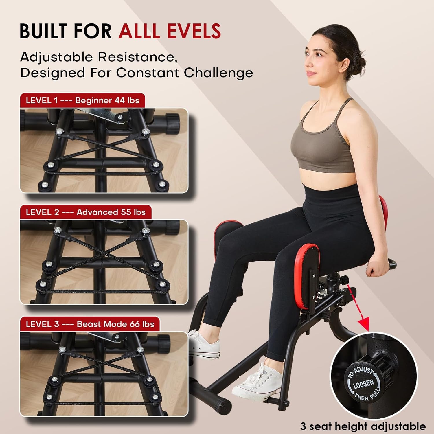 Hip Abductor Adductor Machine for Home Gym, Inner and Outer Thigh and Glute Workout System