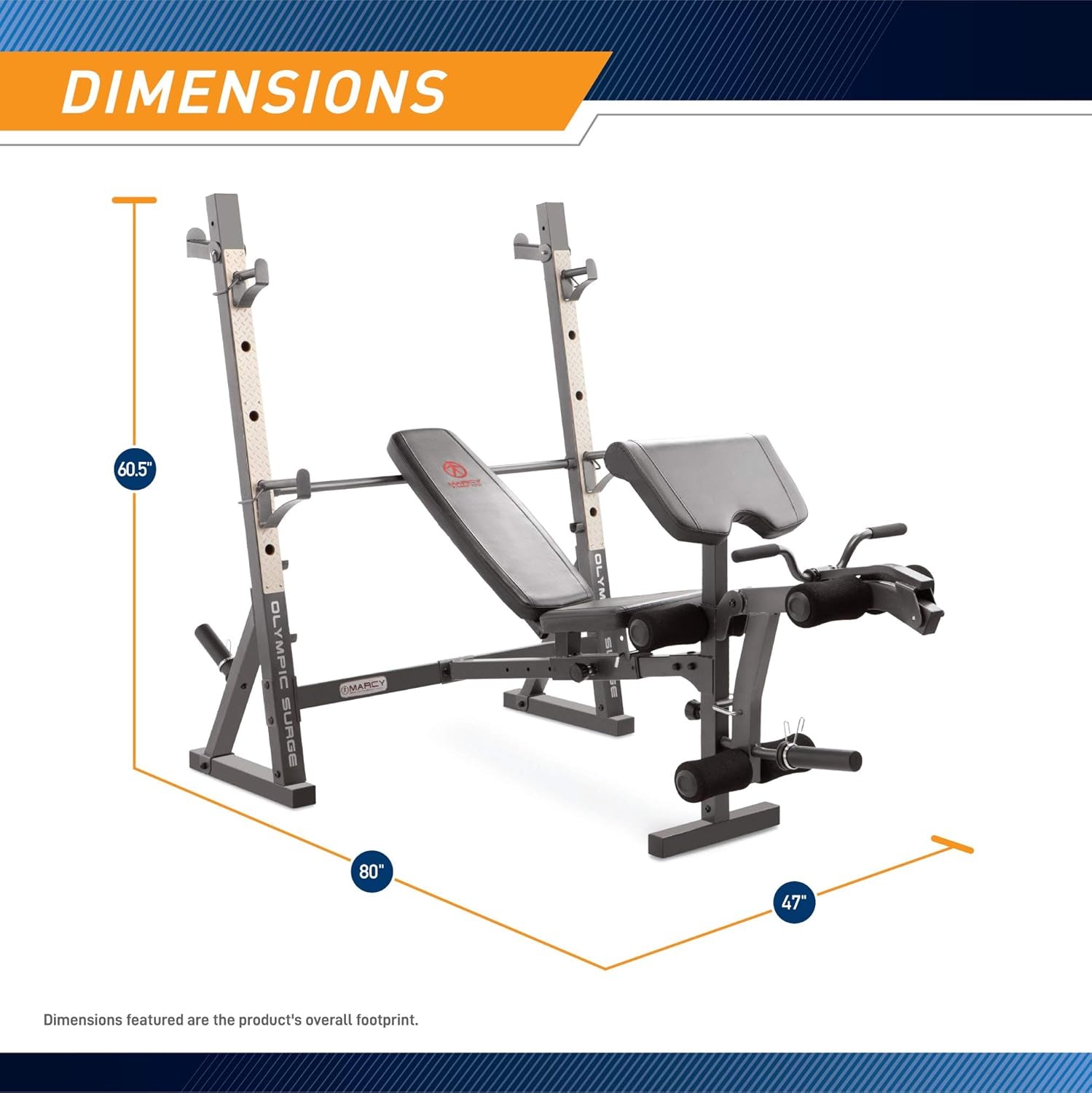 Olympic Workout Bench for Home Gym Strength Training Equipment with Preacher Curl Pad and Weight Rack Storage, White/Black
