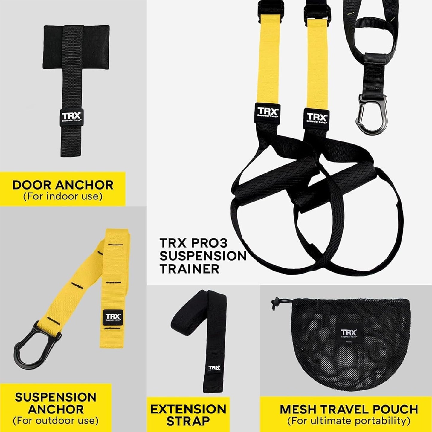 Pro3 Home Gym System – Professional-Grade Suspension Trainer for Strength Training, HIIT, Cardio & Full-Body Workouts, Durable Design with Indoor & Outdoor Anchors