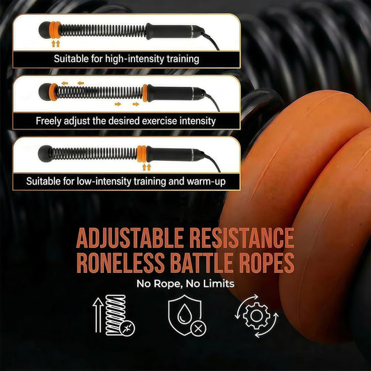 Cordless Weighted Battle Ropes (1 Pair) – Portable Ropeless Battle Rope Set for Home Workouts