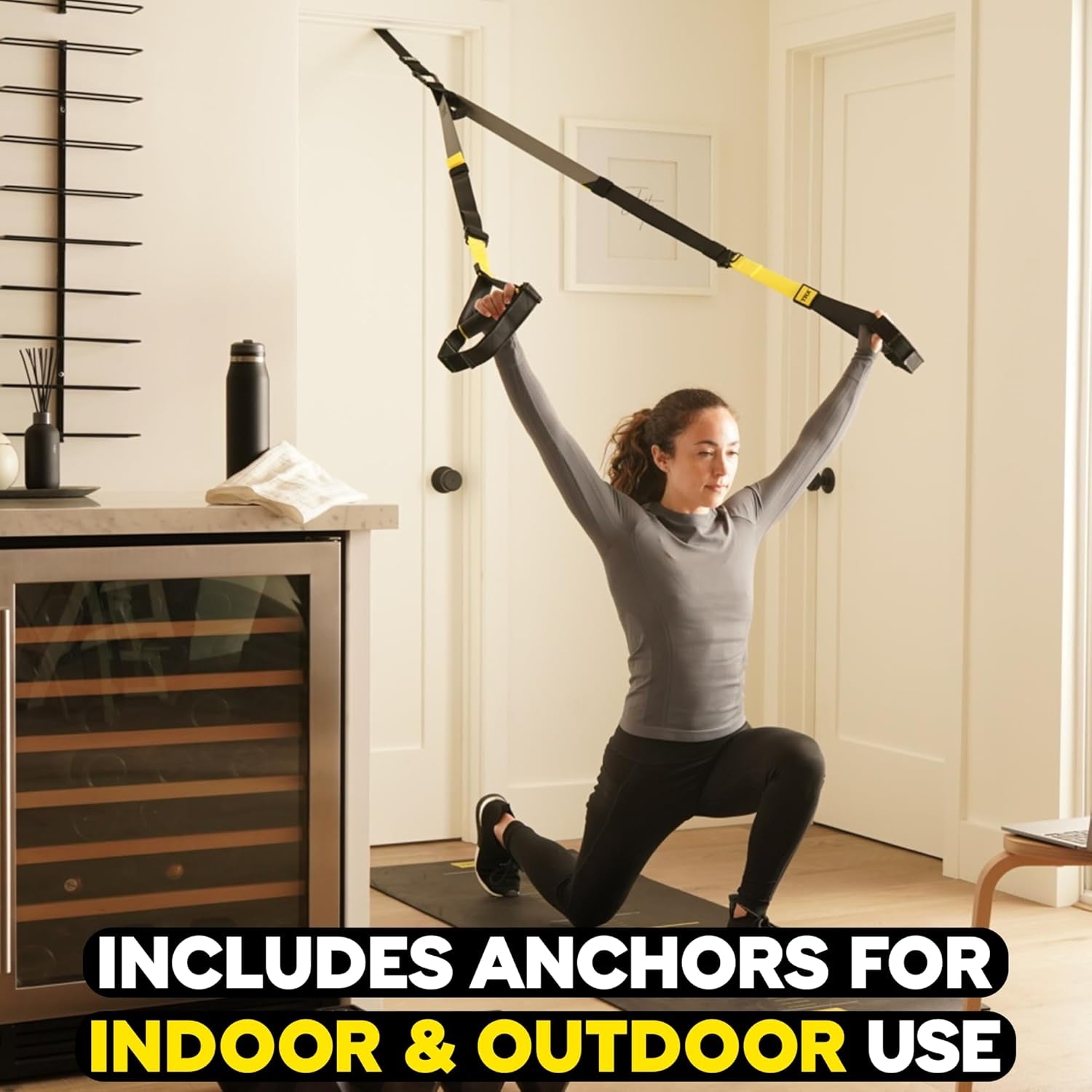 Pro3 Home Gym System – Professional-Grade Suspension Trainer for Strength Training, HIIT, Cardio & Full-Body Workouts, Durable Design with Indoor & Outdoor Anchors