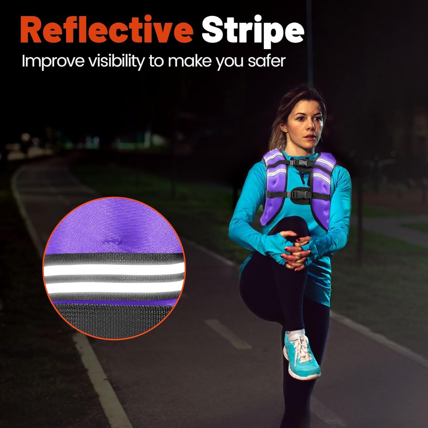 Weighted Vest, 6Lb/8Lb/10Lb/12Lb/16Lb/20Lb/25Lb/30Lb Weight Vest for Men Women, Body Weight Vests Adjustable with Reflective Stripe for Strength Training, Running, Workout, Jogging, Walking