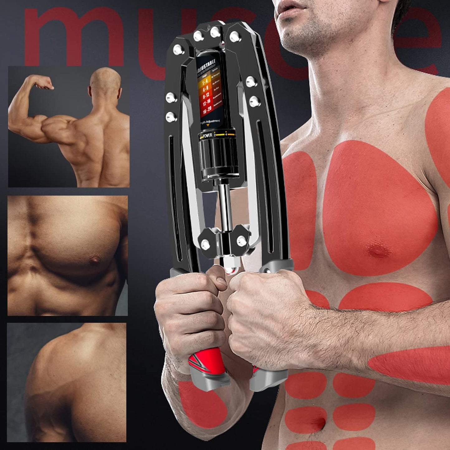 Twister Arm Exerciser - Adjustable 22-440Lbs Hydraulic Power, Home Chest Expander, Shoulder Muscle Training Fitness Equipment, Arm Enhanced Exercise Strengthener.