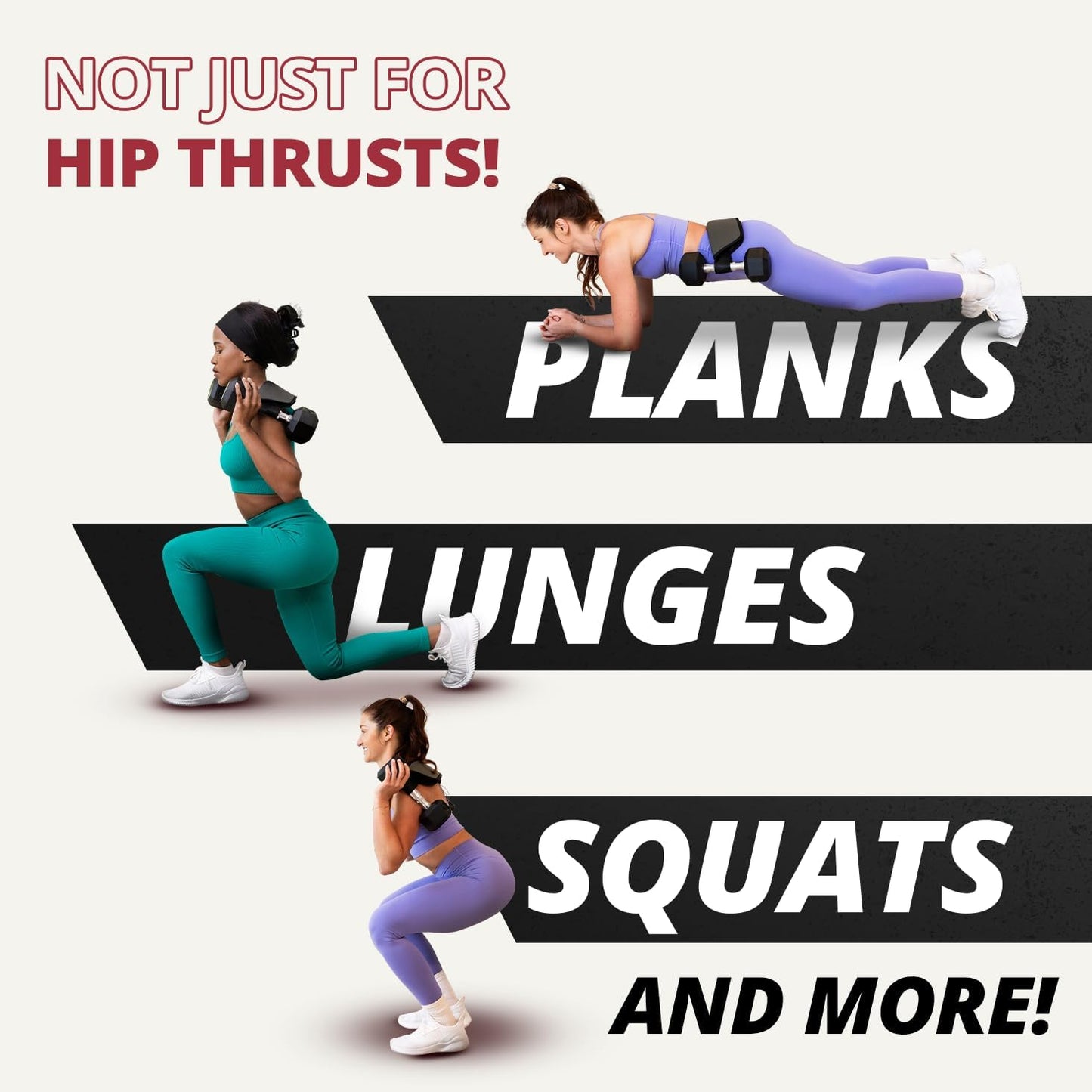 Premium Hip Thrust Belt - Adjustable Exercise Belt for Glutes & Squats, Hip Thrust Pad for Comfort, Versatile Gym Equipment for Home - Weightlifting Belt Support for Women