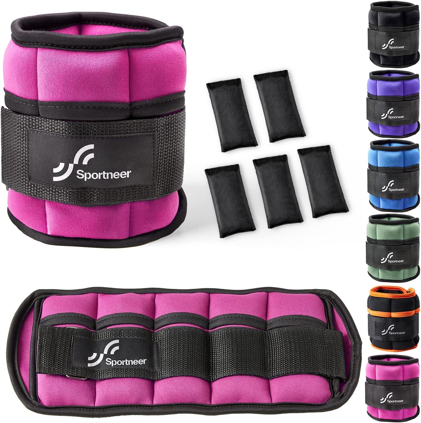 Adjustable Ankle/Wrist Weights for Men Women Kids, Weighted Leg & Cuff Strength Training for Yoga Walking Running Aerobics Gym Fitness Physical Therapy