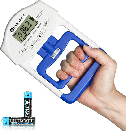 Grip Strength Tester 265Lb/120Kg, Digital Hand Dynamometer FDA Registered with Backlit LCD for Grip Strength Testing and Training