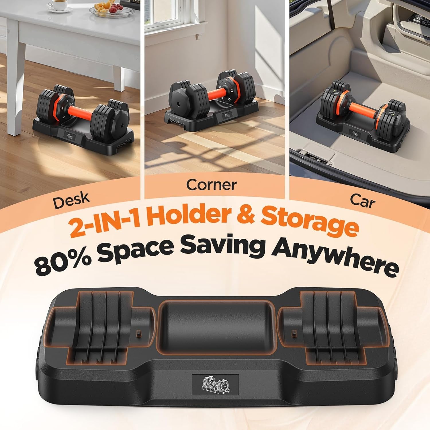 2026 FDB2 Updated Adjustable Dumbbell Set of 2, 110Lbs/50Lbs Weights Dumbbell Set with Storage Box, 25Lbs/55Lbs Adjustable Weights with Anti-Slip Silicone Grip, Weight Set for Home Gym Suit Both Men and Women