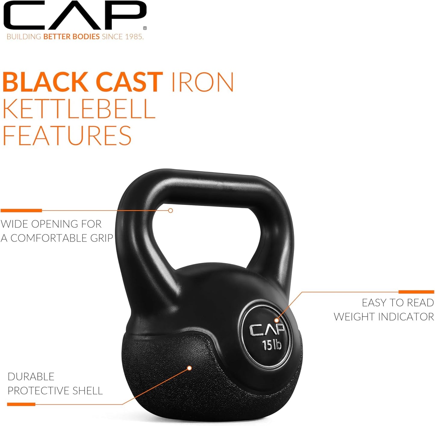45 LB Cement Kettlebell Set – 10 Lb, 15 Lb & 20 Lb Vinyl-Coated Kettlebells for Strength Training, Cardio, Cross Training & Home Gym Workouts