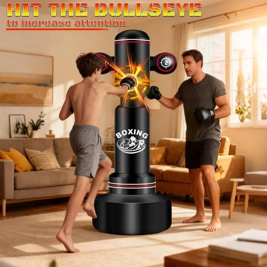 Boxing Bag with Stand for Adult Teens, 70 Freestanding Punching Bag with Boxing Gloves, Men Women Standing Kickboxing Bag, Kickb