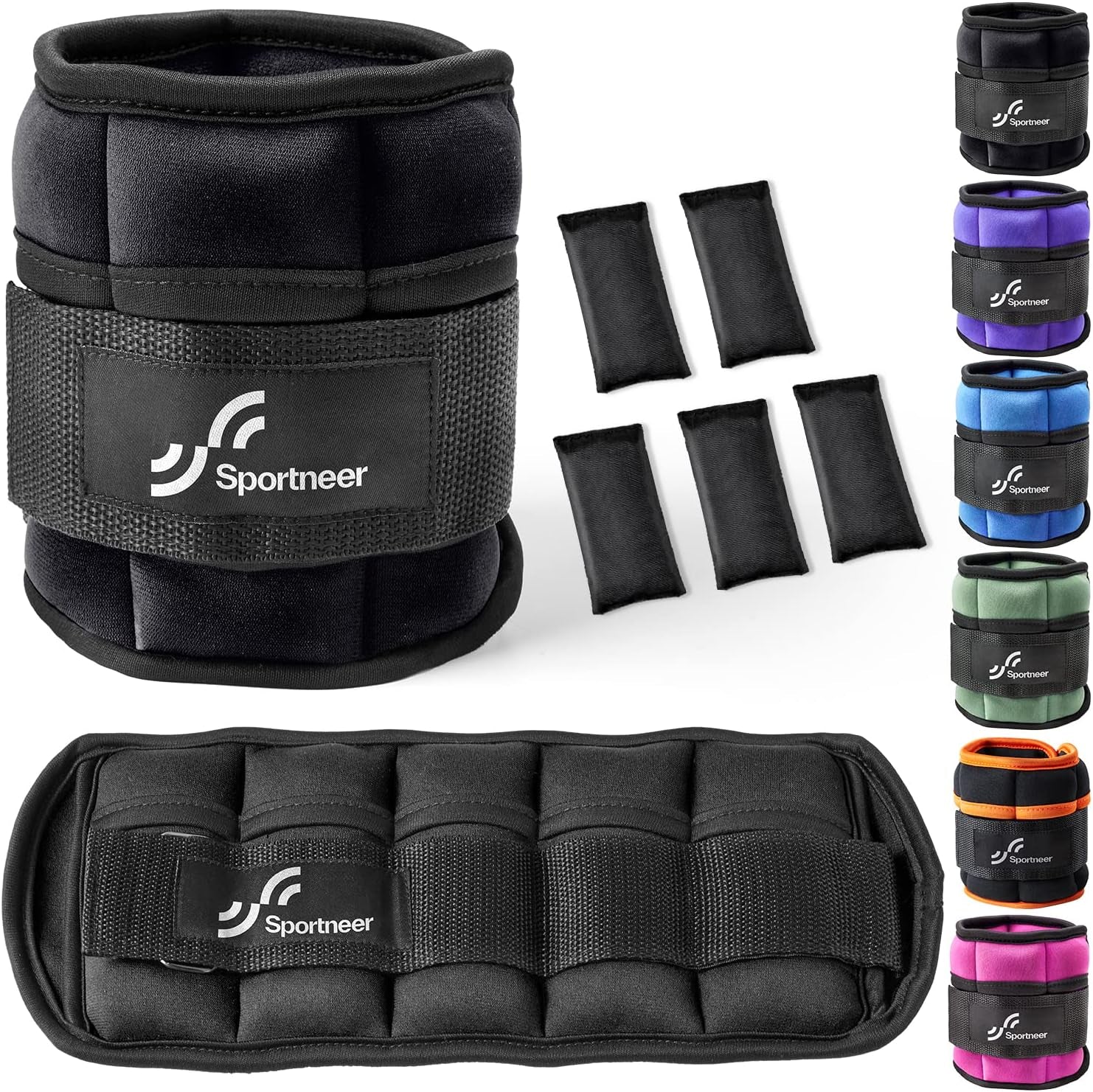 Adjustable Ankle/Wrist Weights for Men Women Kids, Weighted Leg & Cuff Strength Training for Yoga Walking Running Aerobics Gym Fitness Physical Therapy