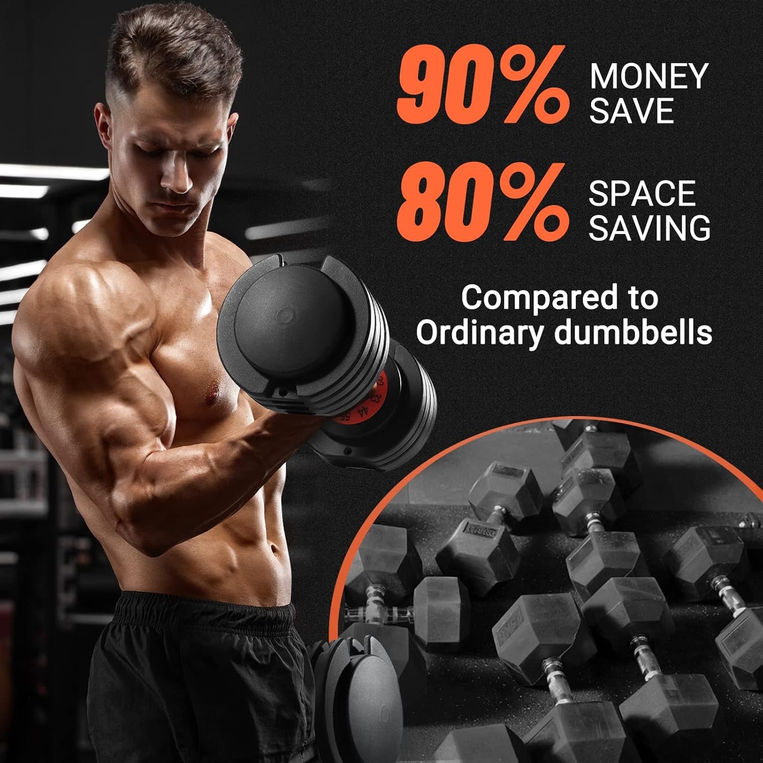 25/55 Lbs Pair Adjustable Dumbbell Set, Adjust Dumbbell Weight for Exercises Pair Dumbbells for Men and Women in Home