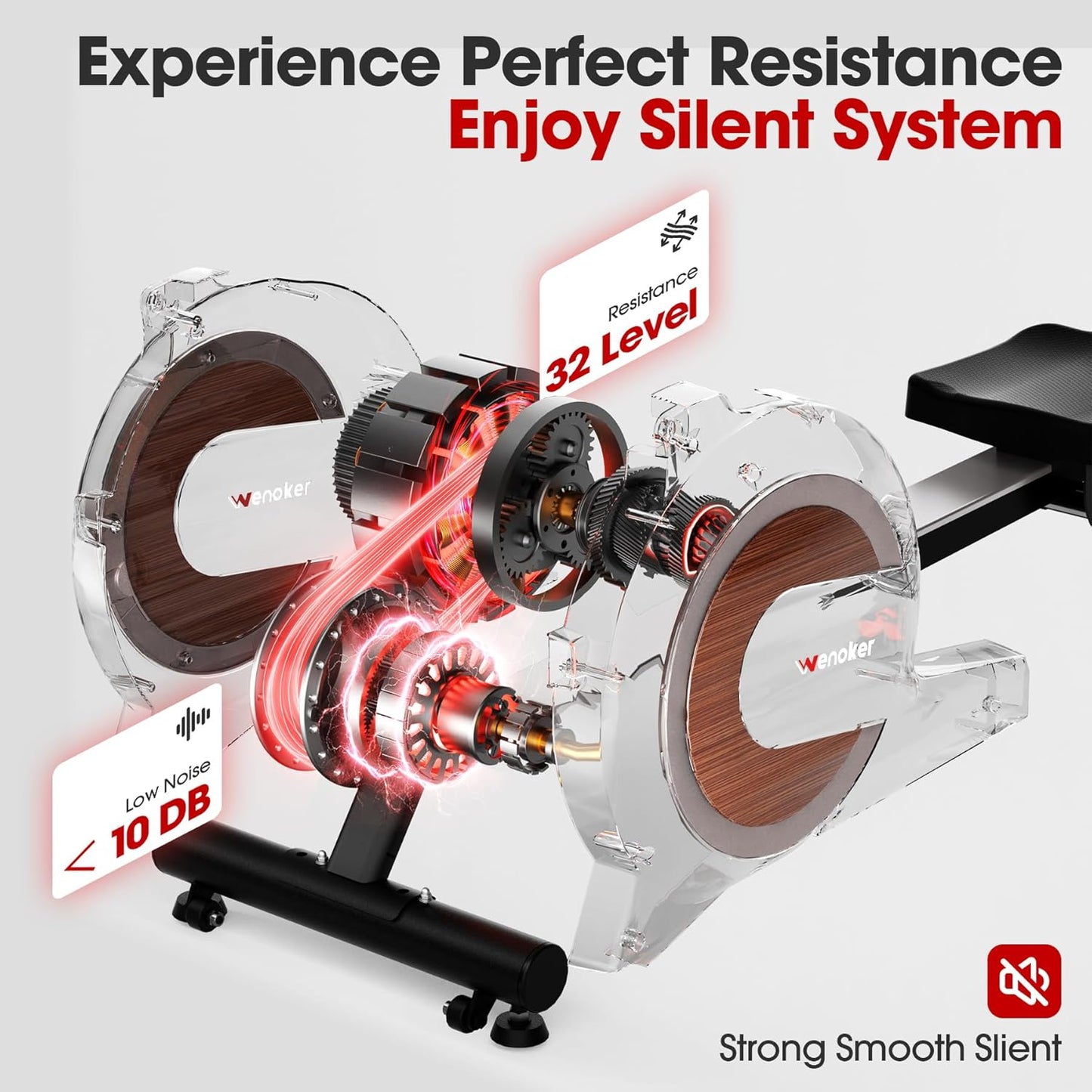 Rowing Machine, Magnetic Rowing Machine for Home, Upgraded 32-Levels Quiet Resistance with Smart Electronic Knob, 350 LBS Weight Capacity, Compact Rower Machine Easy Assembly, App Supported