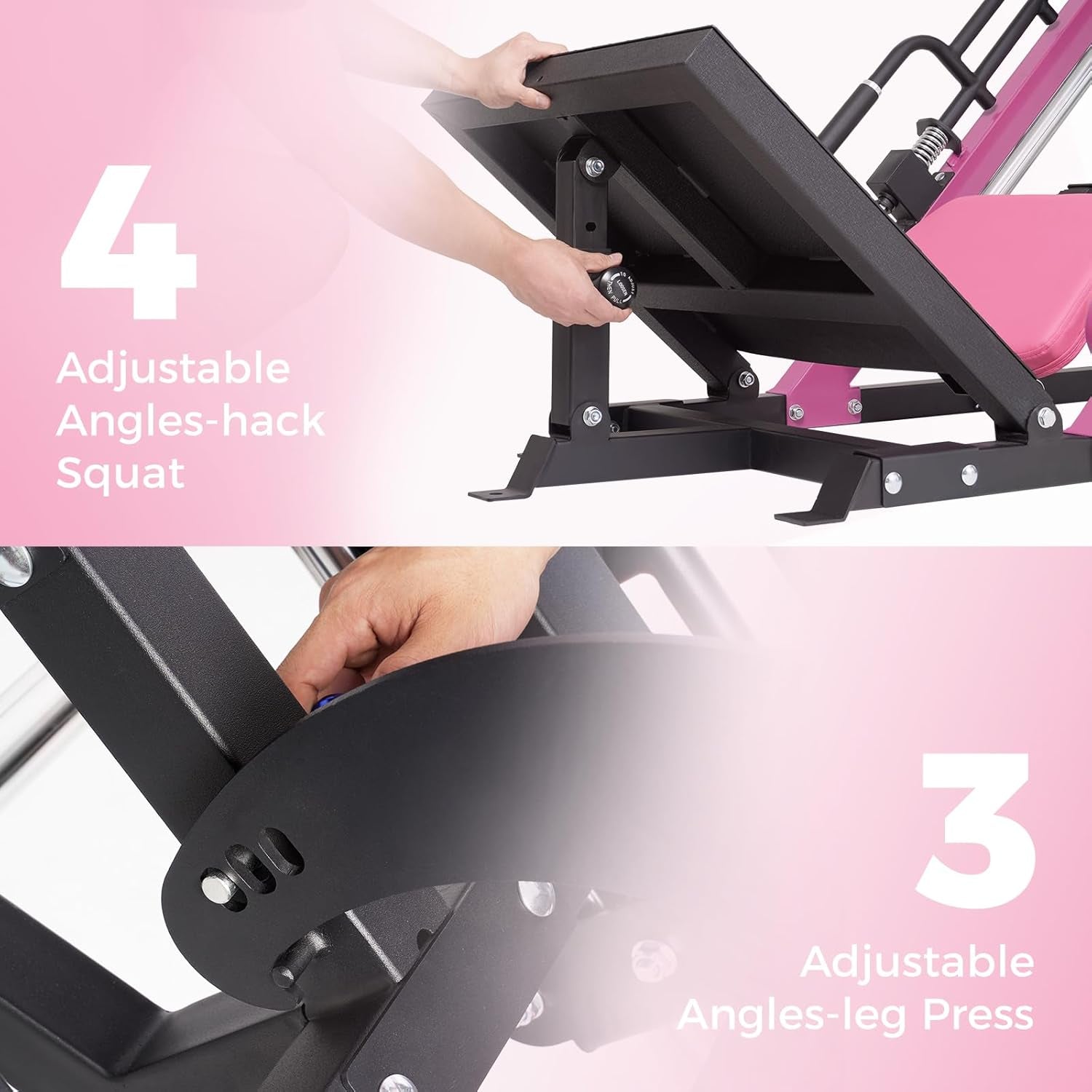 3-In-1 Leg Press Hack Squat Machine for Home Gym, 1500LB Capacity, Compact Space-Saving Design with Multiple Hack Squat & Leg Press Angles