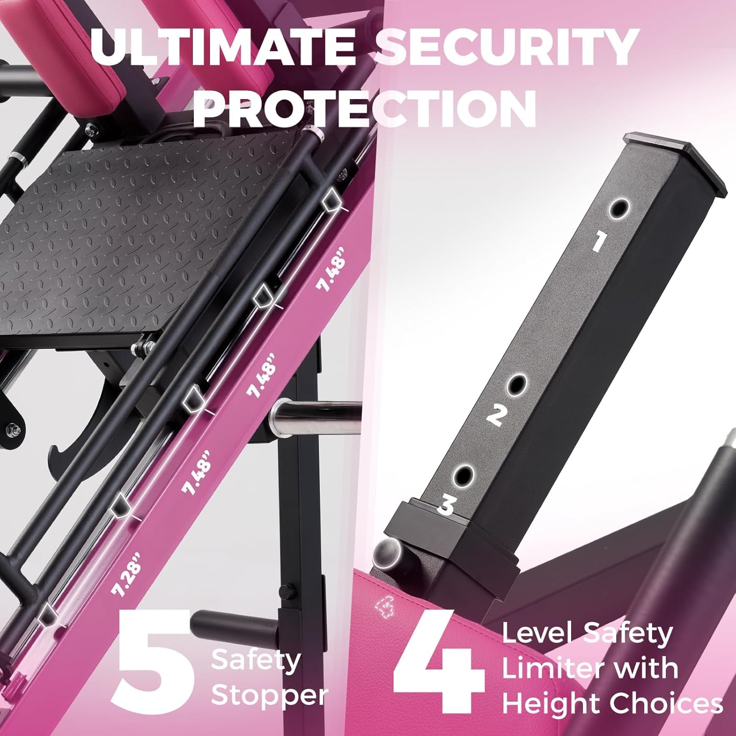 3-In-1 Leg Press Hack Squat Machine for Home Gym, 1500LB Capacity, Compact Space-Saving Design with Multiple Hack Squat & Leg Press Angles