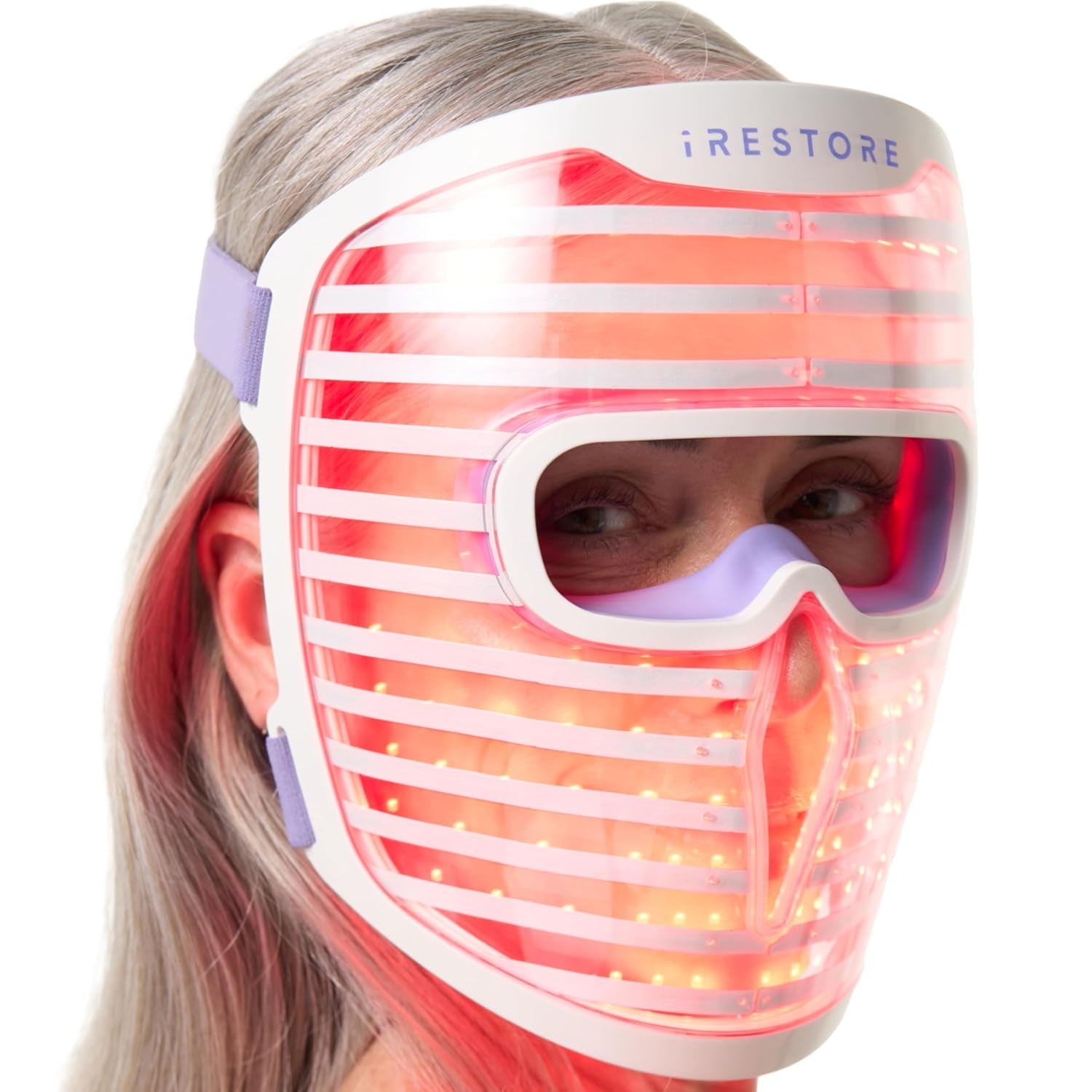 iRestore LED Face Mask – 360‑LED Red, Blue & Infrared Light Therapy for Wrinkles, Dark Spots & Skin Rejuvenation