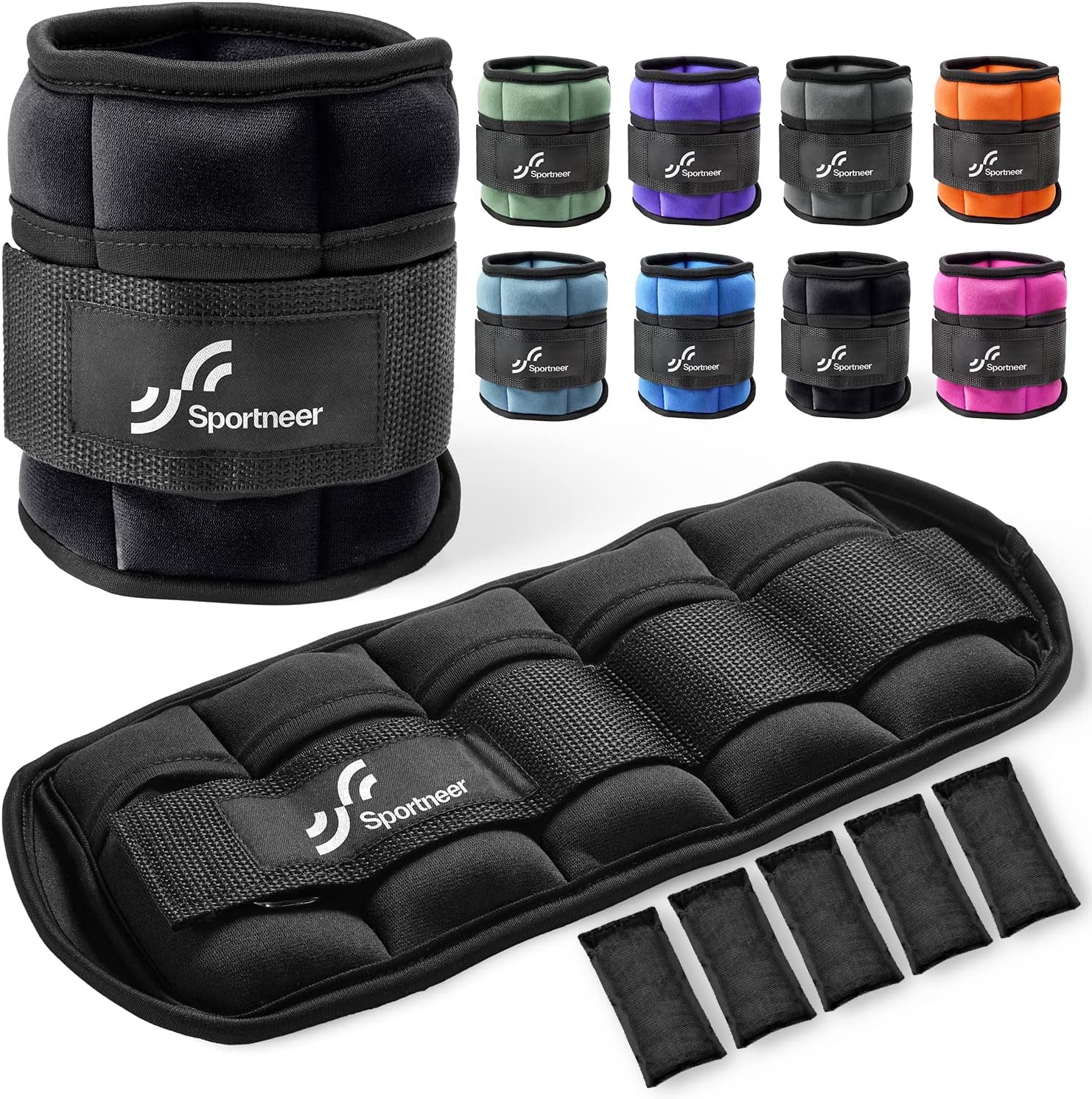Adjustable Ankle/Wrist Weights for Men Women Kids, Weighted Leg & Cuff Strength Training for Yoga Walking Running Aerobics Gym Fitness Physical Therapy