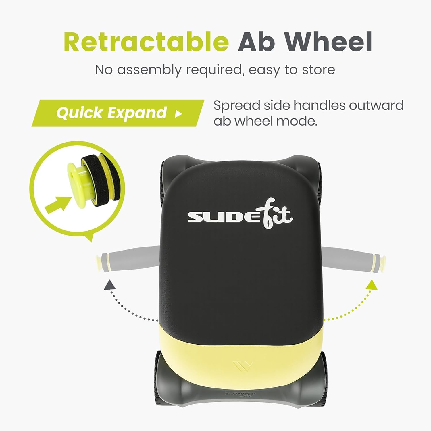 Slide Fit, Ab Roller Board with 4 Wheels, Automatic Rebound Abdominal Wheel for Core Workout, Ab Exercise Equipment, Abdominal Exerciser, Heroboard Fitness Rolling Board with Knee Pad