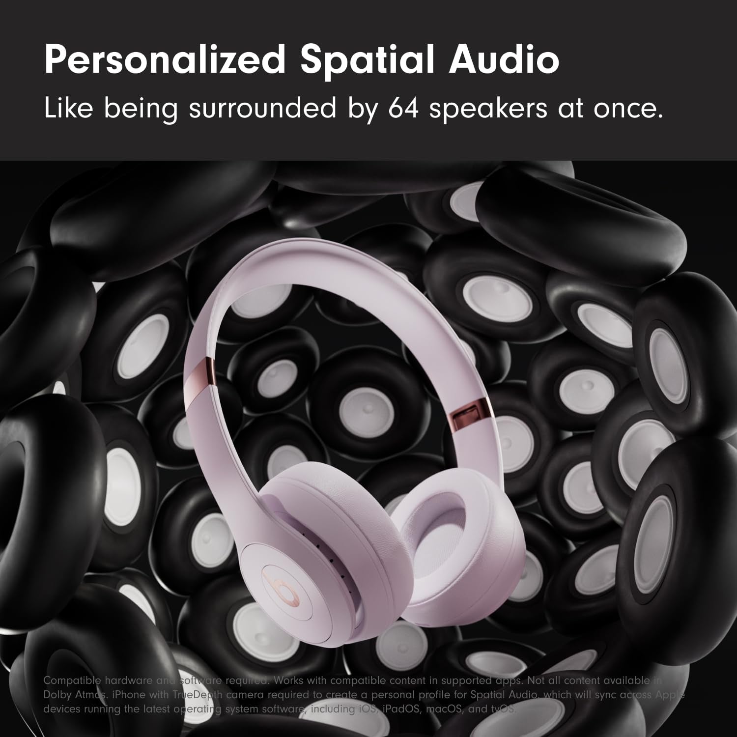 Solo 4 Wireless On-Ear Bluetooth Headphones - Up to 50 Hours Battery Life, Ultra-Lightweight Comfort, Enhanced Sound Quality, Compatible with Apple and Android - Cloud Pink