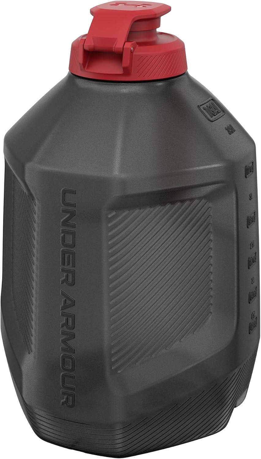 1 Gallon Water Bottle, Large Sports Jug, Durable, Gym Water Bottles for Men and Women, Football, Basketball, Black/Black
