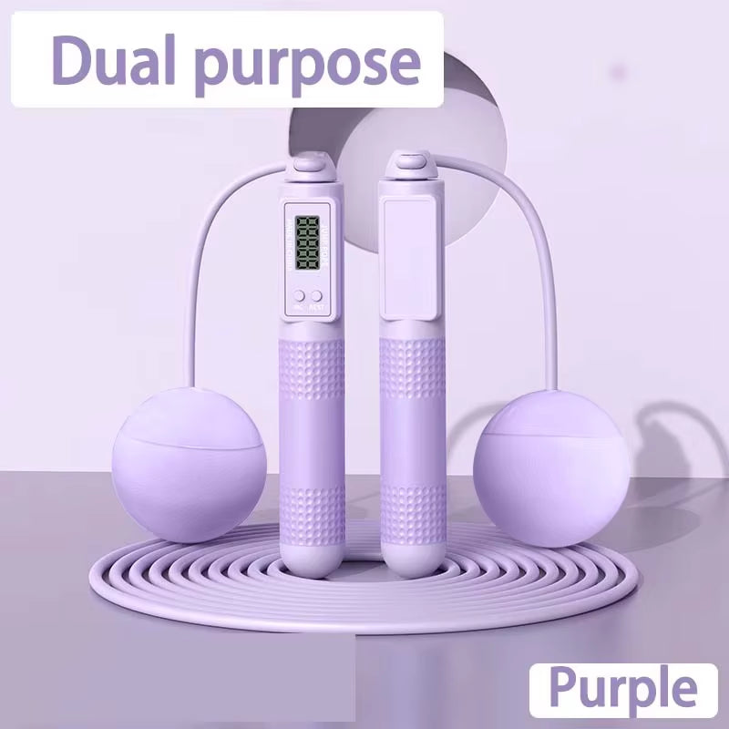Dual Purpose Jump Rope Intelligent Counting Steel Wire Rope Sports Equipment Household Cordless Sports Load Jump Rope