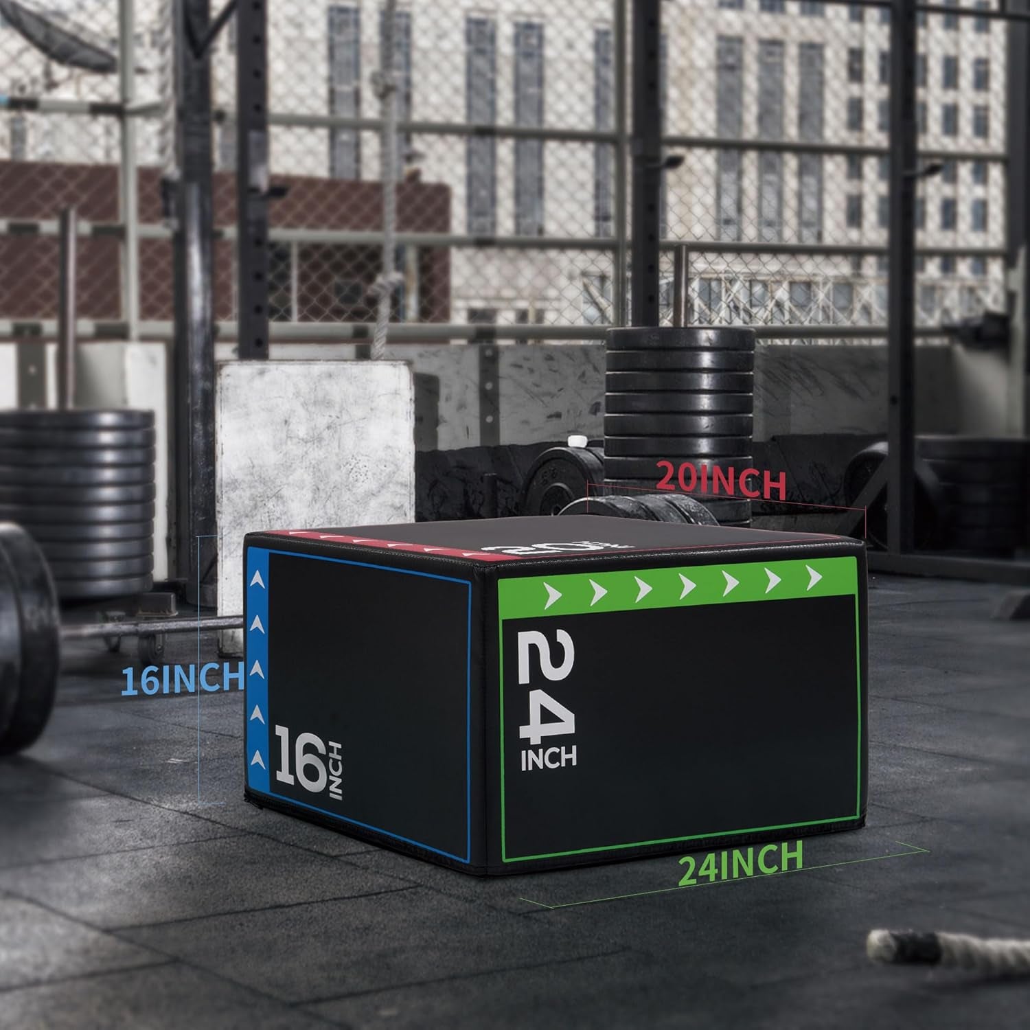 3-In-1 Foam Plyometric Jump Box for Home Gym with Multiple Height Options – Versatile Plyo with Non-Slip Surface for Strength, HIIT, Step-Ups, and Agility Training