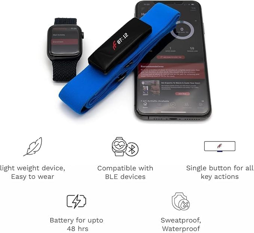 2 Smart Heart Rate Monitor Chest Strap, Wearable Heart Rate Monitor with Strain, Breathing Rate, Real Time Vibration Alerts and 20+ Fitness Activities with Continuous Heart Monitoring
