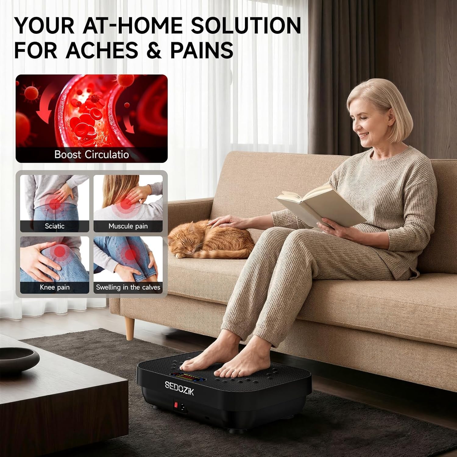Vibration Plate Exercise Machine, 450Lb Capacity Whole Body Vibrating Plate for Lymphatic Drainage, Shaker Board Platform for Weight Loss with Resistance Bands Bluetooth 120 Speeds