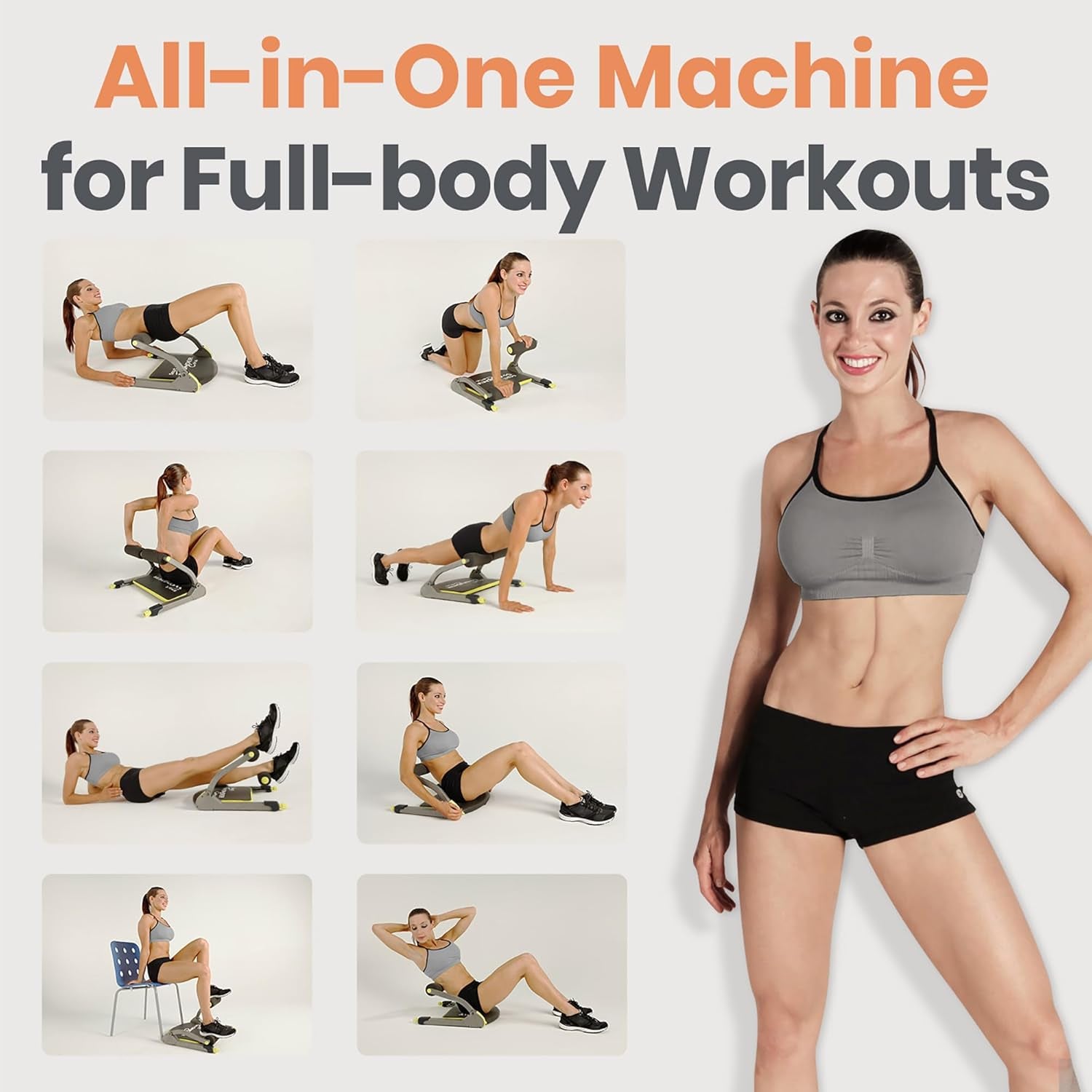Smart, Ab Machine, Ab Workout Equipment, Sit up Machine & Exercise Equipment, Ab Crunch Machine for Stomach Workout, Ab Core Trainer Abdominal Machine for Home Gym