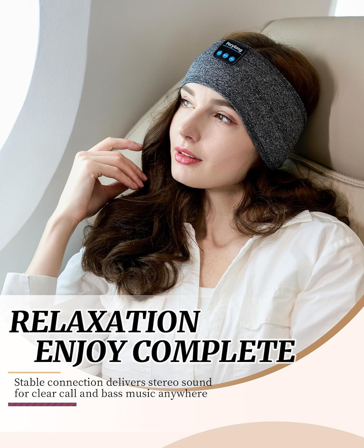 Sleep Headphones Wireless, Bluetooth Sports Headband Headphones with Ultra-Thin