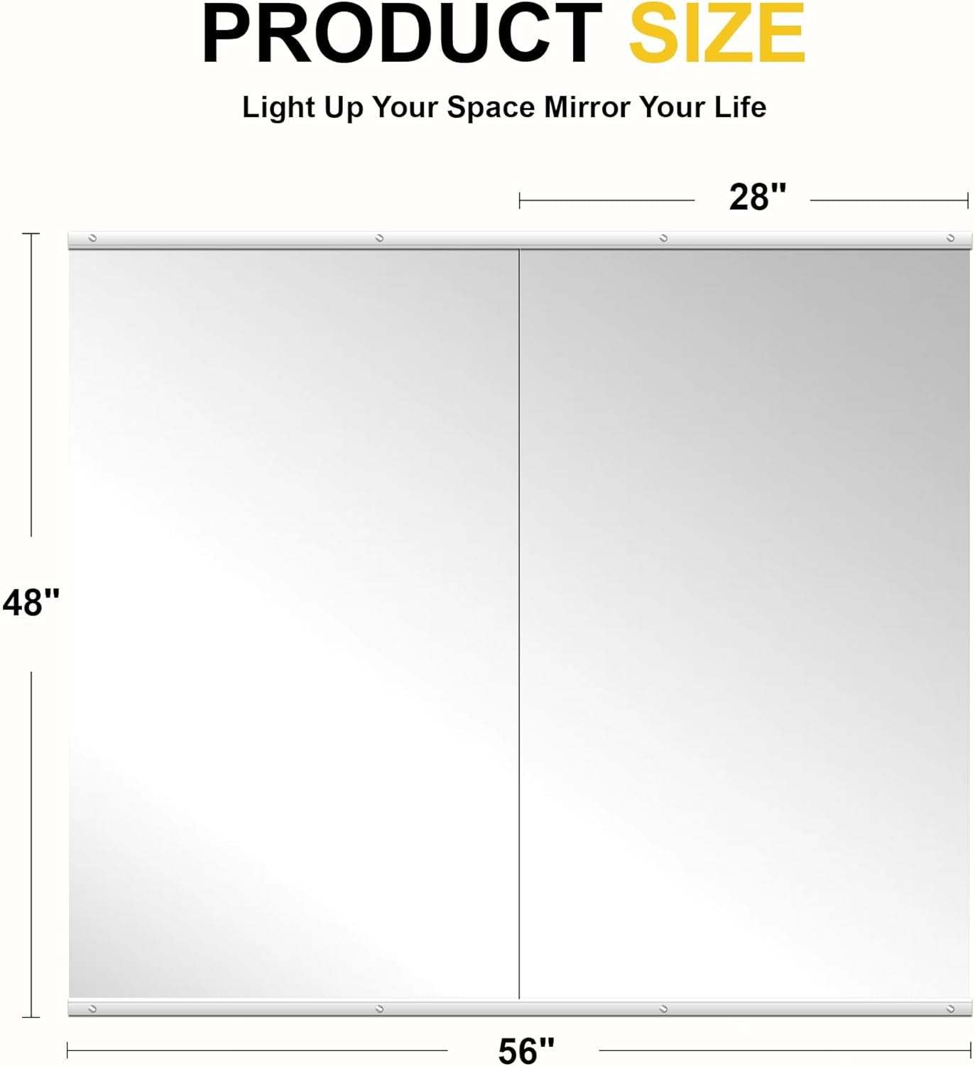 Home Gym Mirror for Wall, 48"X28"-2 PCS Full Length Workout Mirrors, Tempered Glass, HD Reflection, Large Frameless Body Mirror for Home Gym, Garage, Yoga, Dance, Bedroom(Silver)