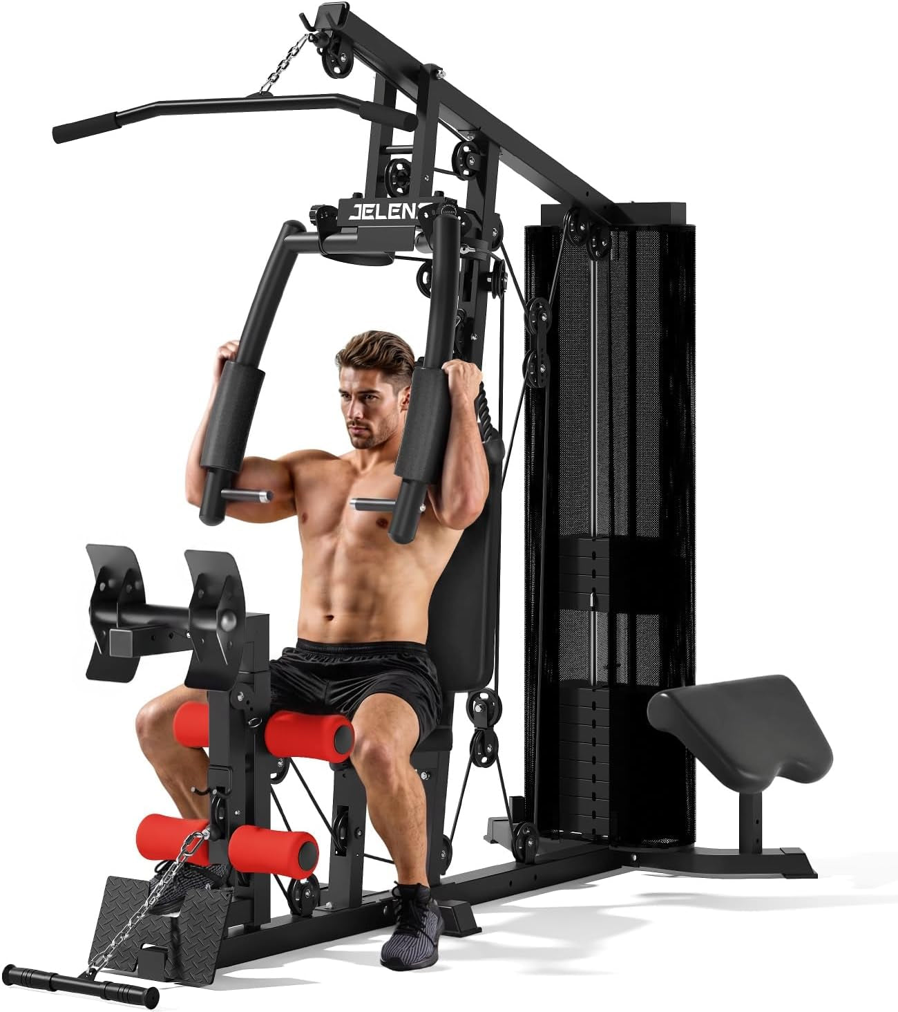 Home Gym, Multifunctional H11 Home Gym Equipment, Workout Station with 150LBS Weight Stack, Exercise Equipment with Pulley System for Full Body Training
