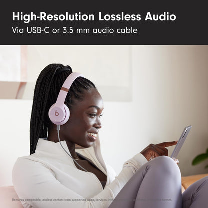 Solo 4 Wireless On-Ear Bluetooth Headphones - Up to 50 Hours Battery Life, Ultra-Lightweight Comfort, Enhanced Sound Quality, Compatible with Apple and Android - Cloud Pink