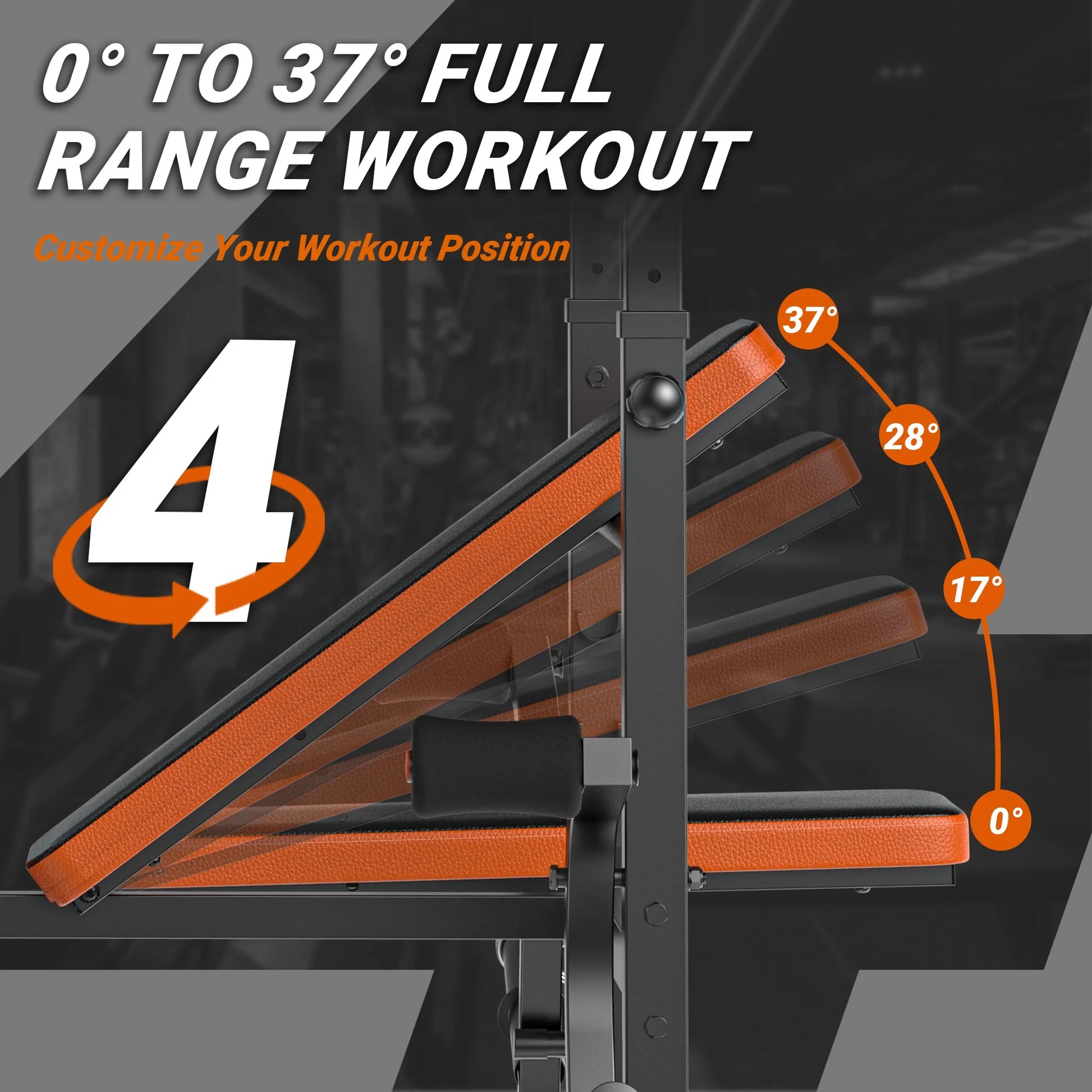 6-In-1 Multi-Purpose Adjustable Weight Bench Workout Bench Set with Barbel Rack and Leg Developer for Home Gym Full Body Training(Excluding Barbell and Weight Plate)